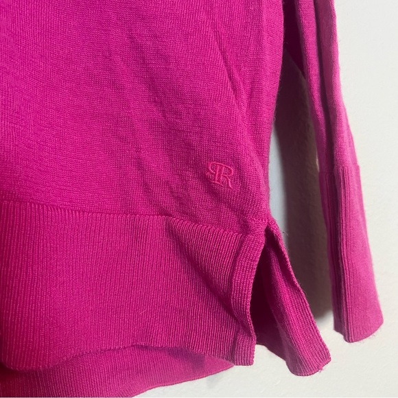 Banana Republic Pink Magenta V-Neck Merino Wool Sweater Womens Medium - Picture 7 of 7